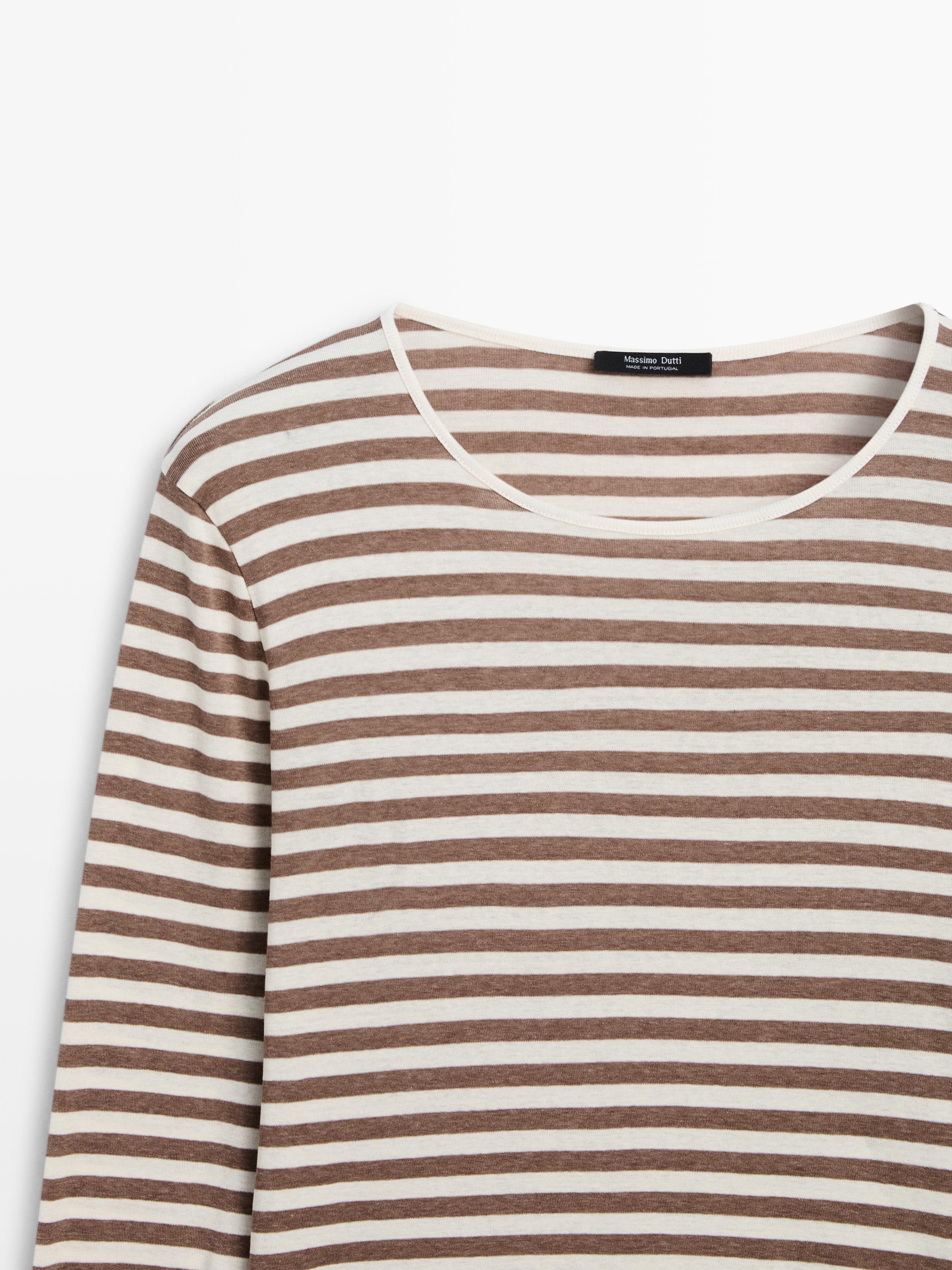 T-shirt à rayures 100 % coton